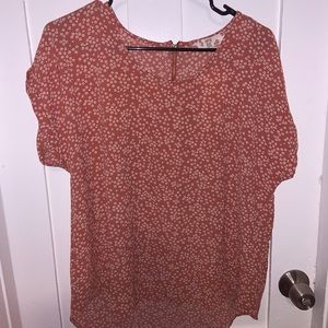 Burnt Orange Flower Blouse